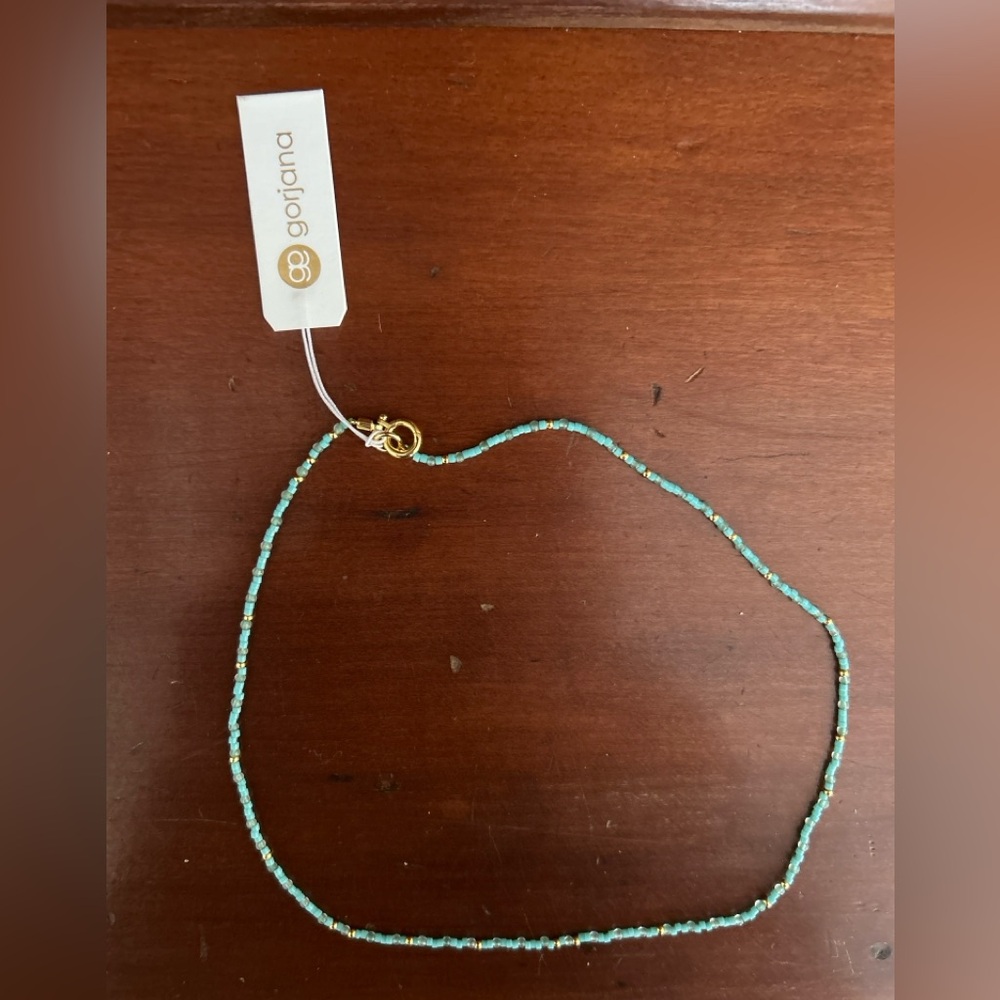 Gorjana Beaded Gemstone Necklace • 16" • Gold Clasp • NWT + Pouch - Picture 2 of 6
